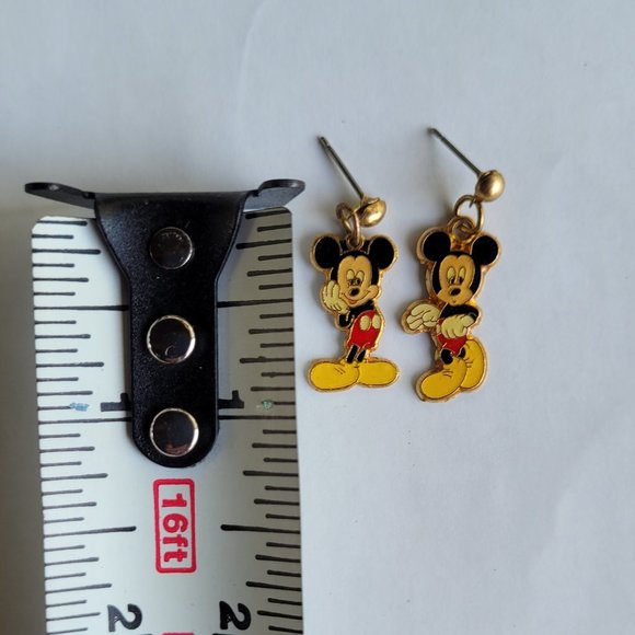 Vintage 80s Mickey Mouse Dangle Post Earrings - Picture 6 of 6